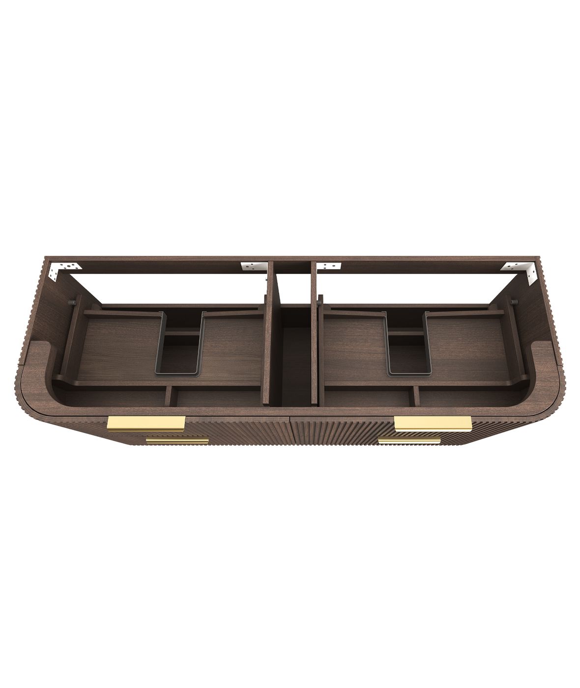 Otti Havana Fluted Wall Hung Curve Vanity | Sable Walnut