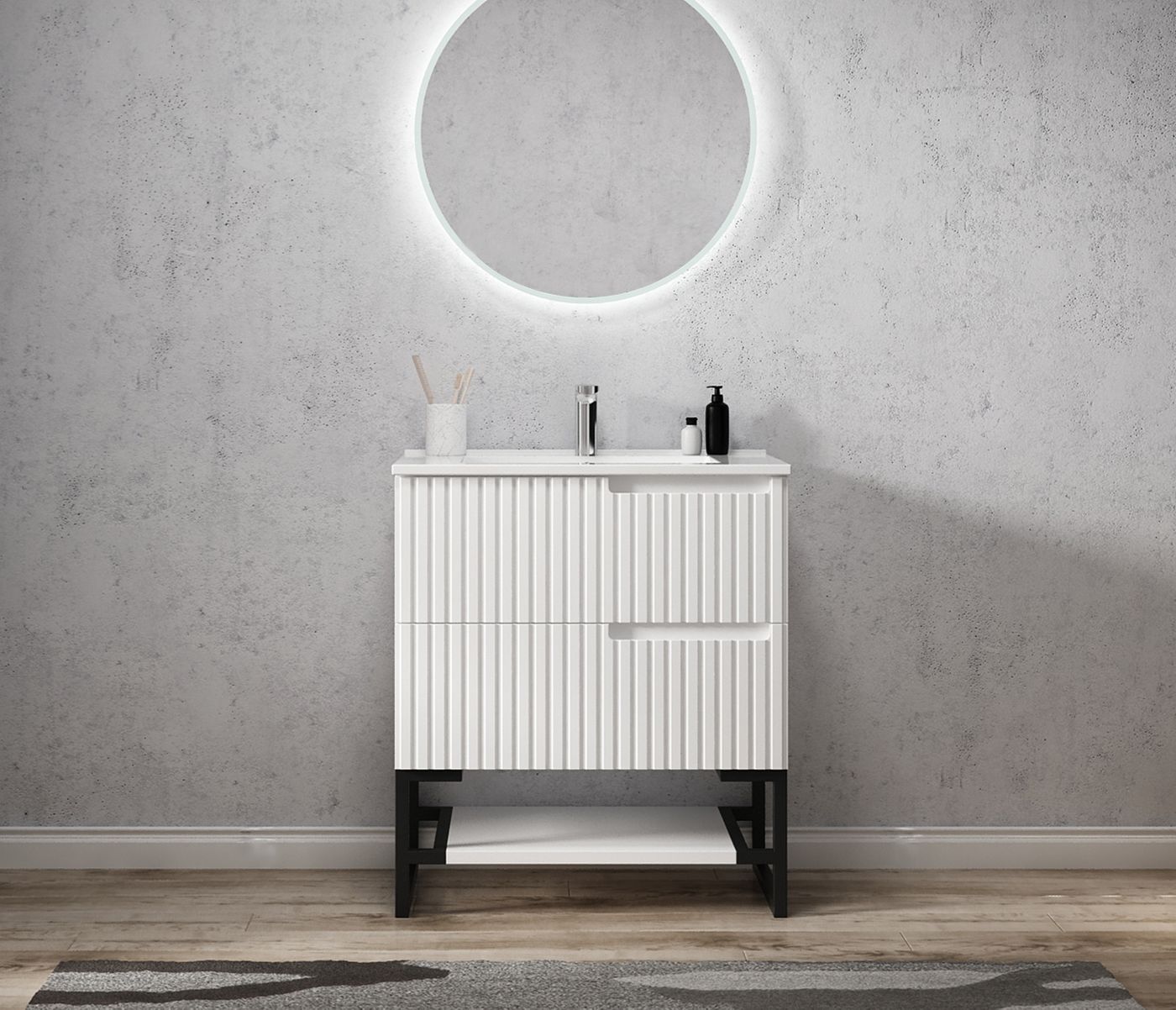 Otti Noosa Vanity Freestanding Legs | Matte White