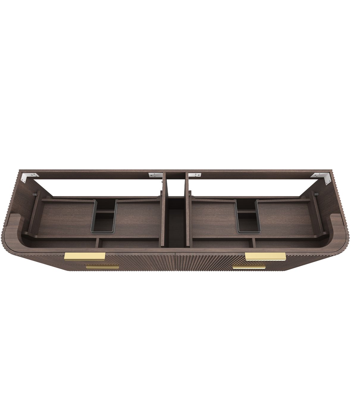 Otti Havana Fluted Wall Hung Curve Vanity | Sable Walnut