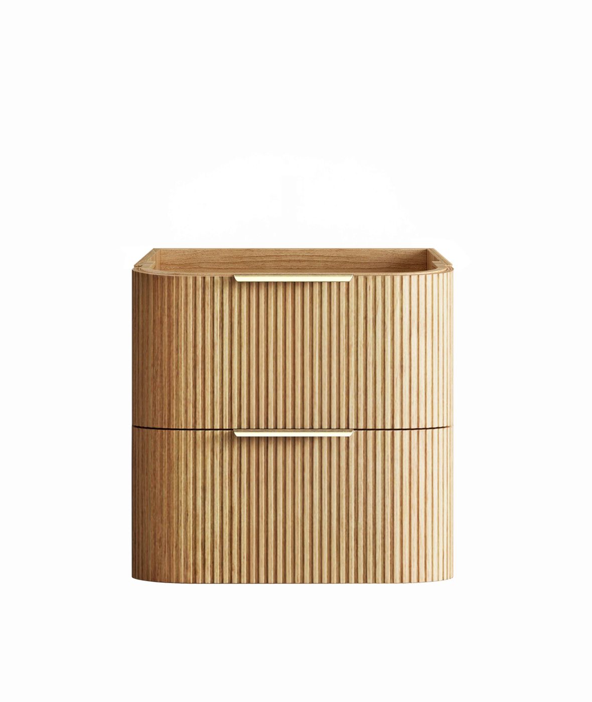 Otti Havana Fluted Wall Hung Curve Vanity | Woodland Oak