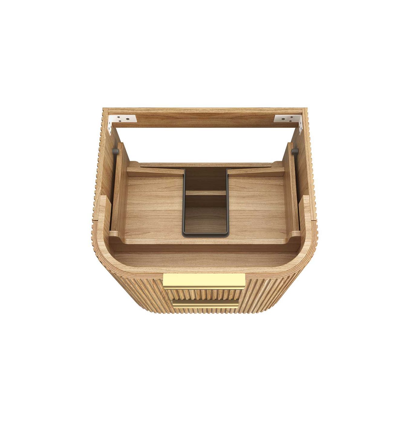 Otti Havana Fluted Wall Hung Curve Vanity | Woodland Oak