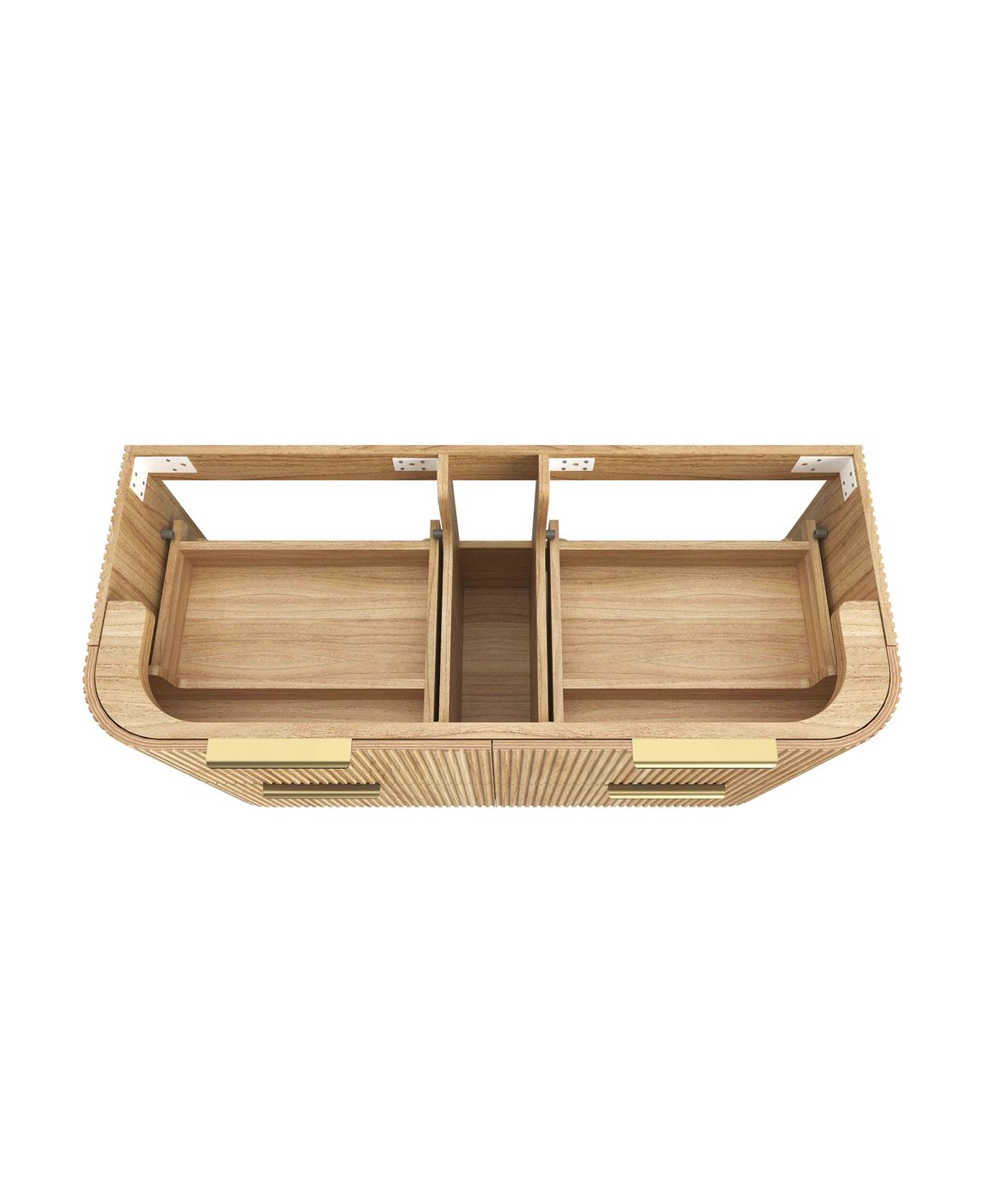 Otti Havana Fluted Wall Hung Curve Vanity | Woodland Oak