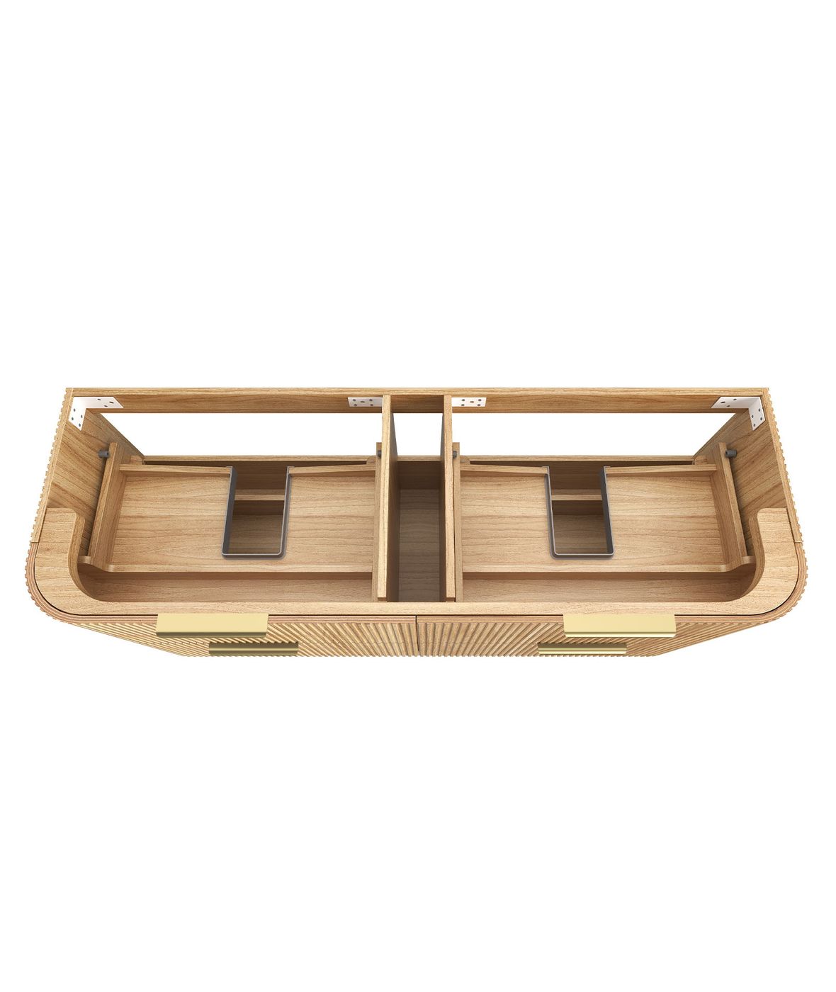 Otti Havana Fluted Wall Hung Curve Vanity | Woodland Oak