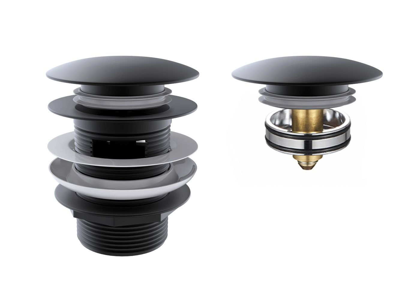 Otti Mushroom Bath Pull-Out Pop-Up Waste | 40mm With Overflow