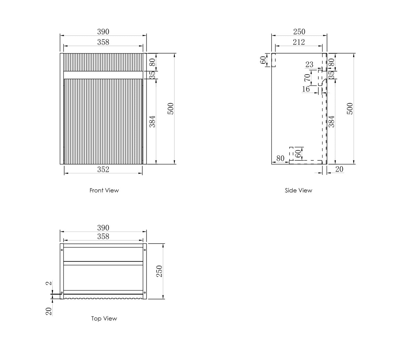 Otti Mini Ensuite Space Saver Wall Hung Vanity