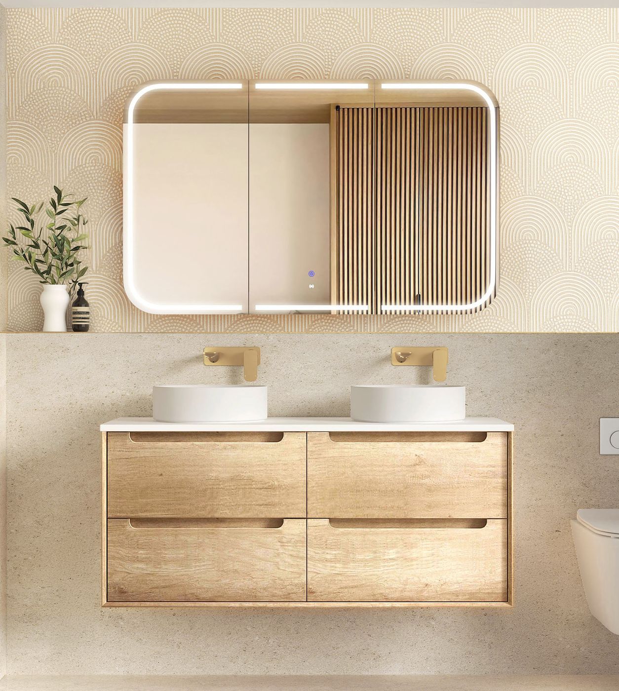 Otti Byron Wall Hung Vanity | Natural Oak