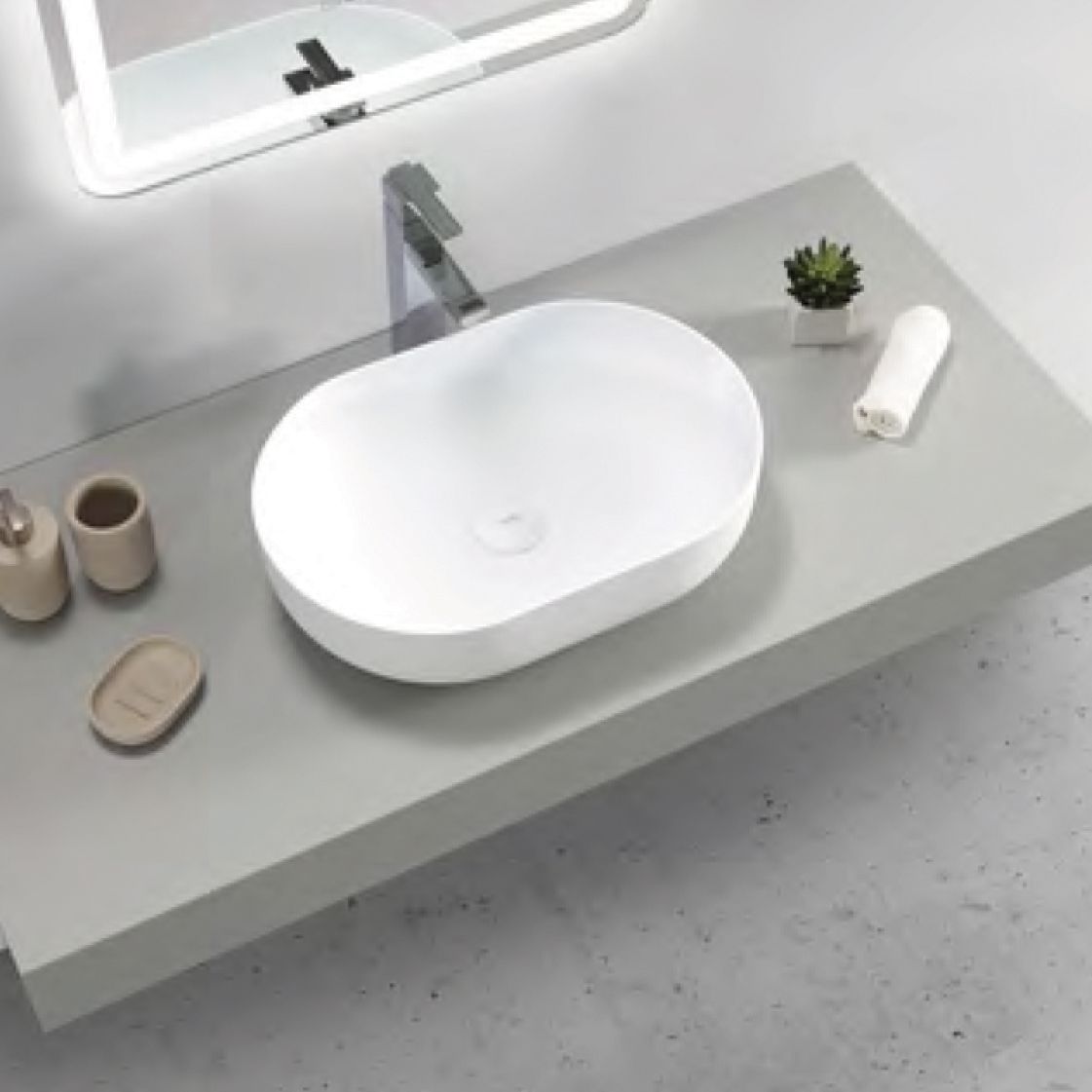 Otti Portofino Solid Surface Above Counter Basin | 500mm