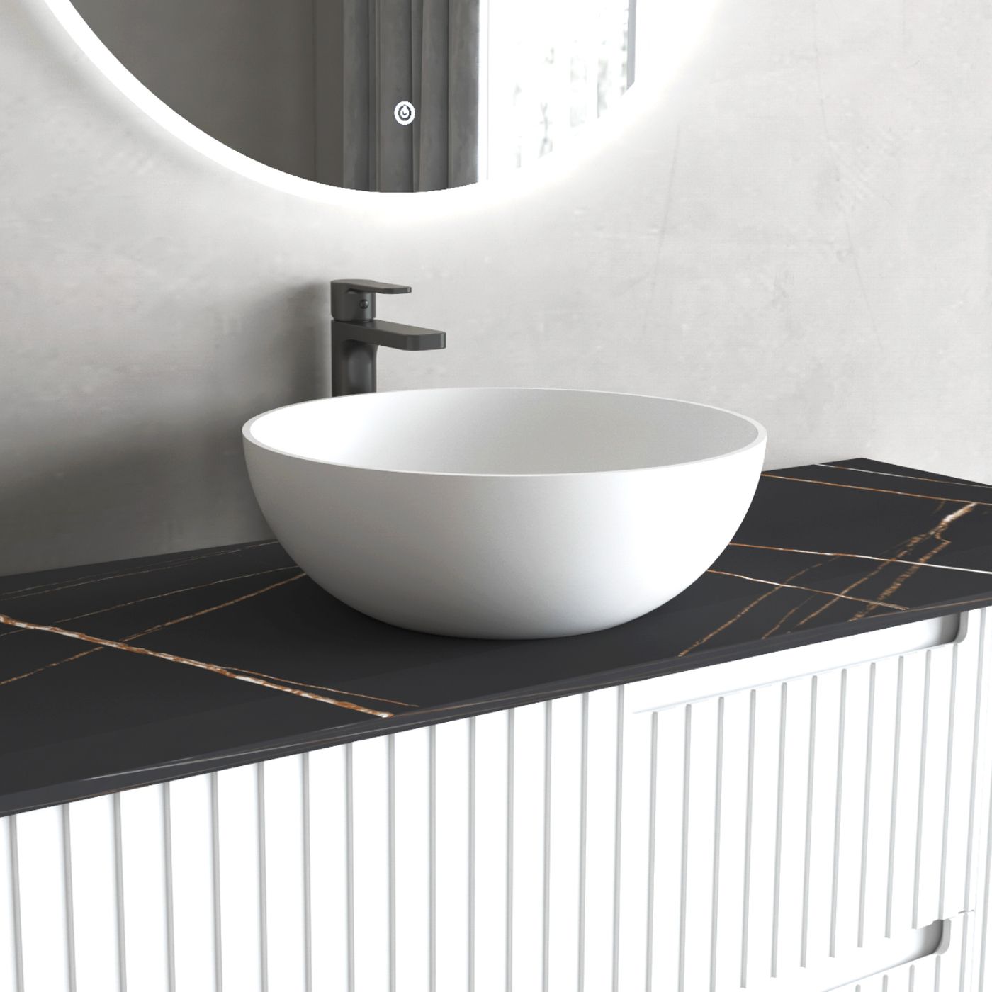 Otti London Solid Surface Above Counter Basin | 390mm