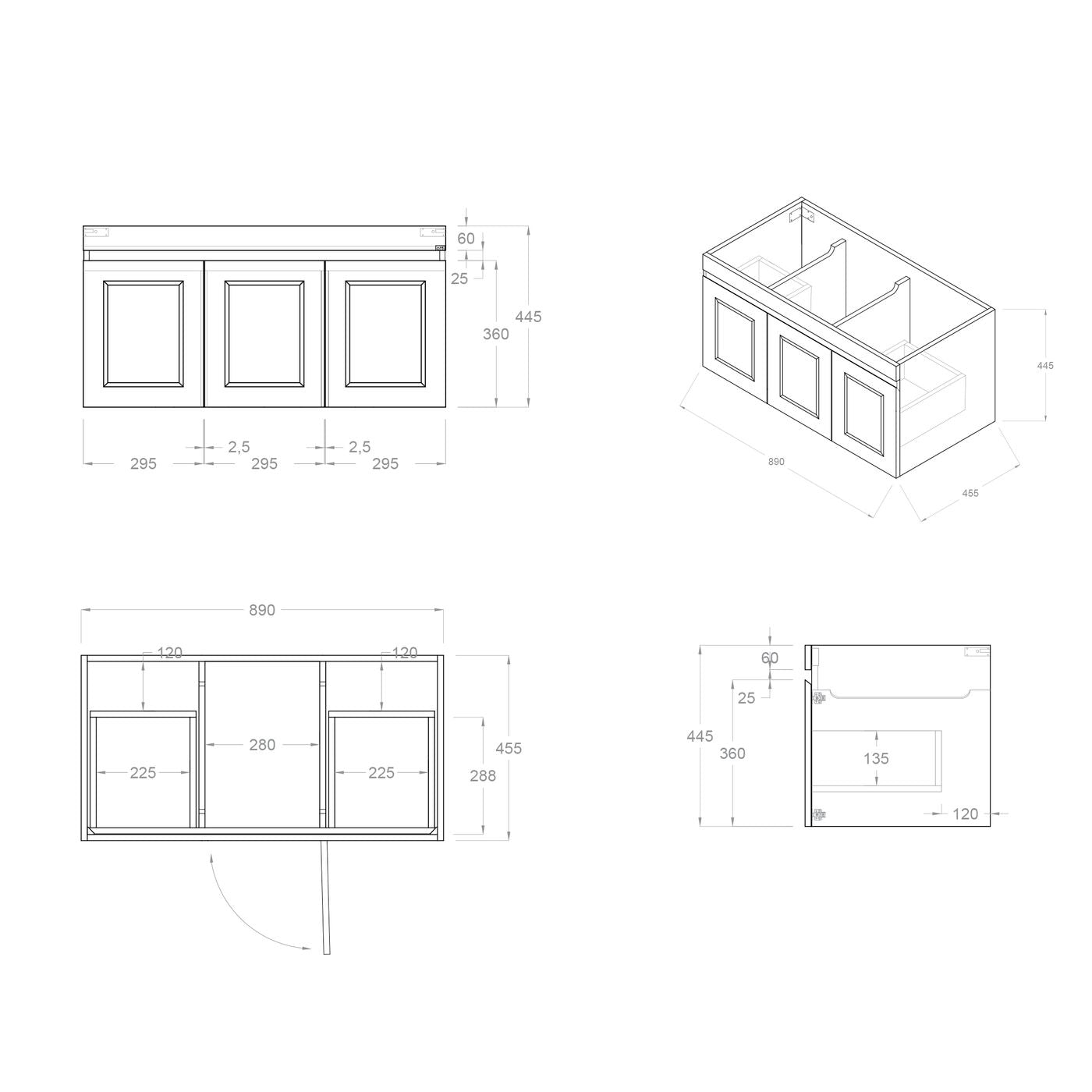Otti Hampton Mark II Wall Hung Vanity | Satin White