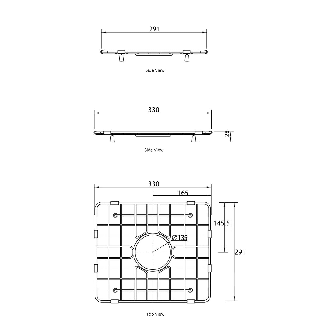 Otti Stainless Steel Protective Grid Twin Pack for Boston Double Bowl Sink 853mm
