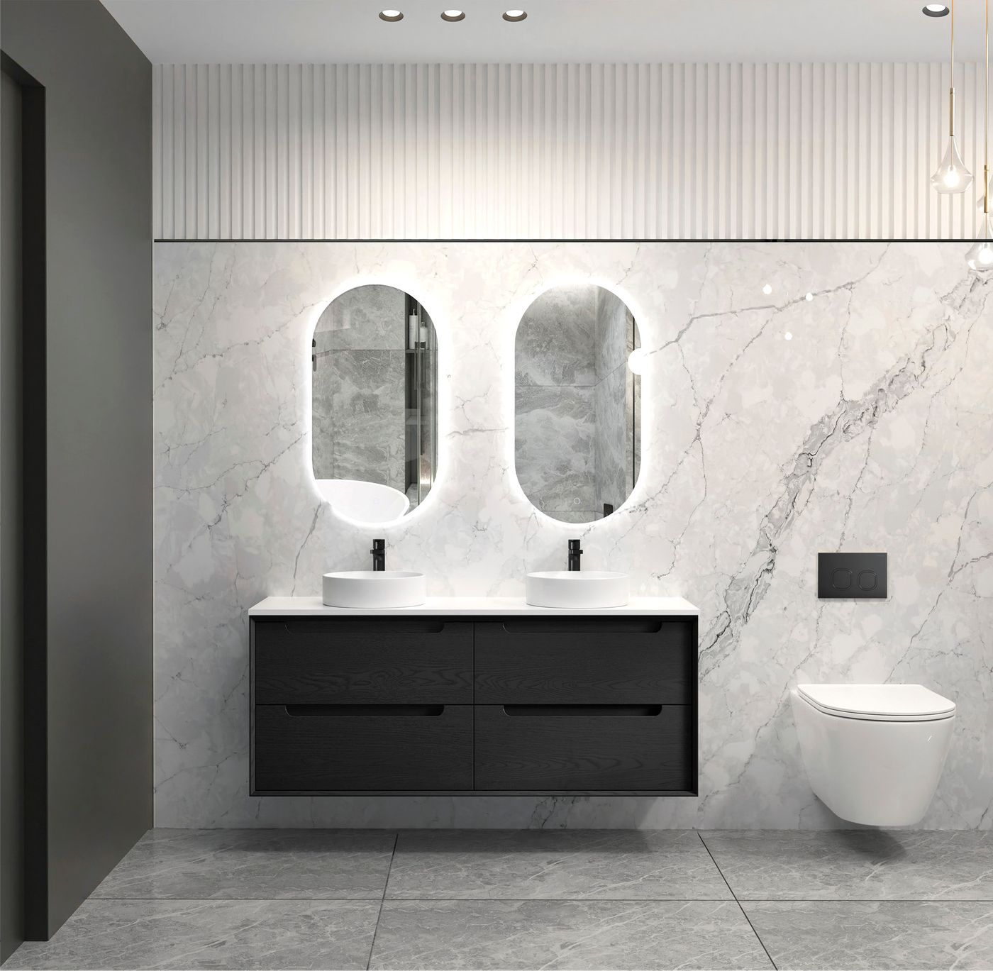 Otti Byron Wall Hung Vanity | Black Oak