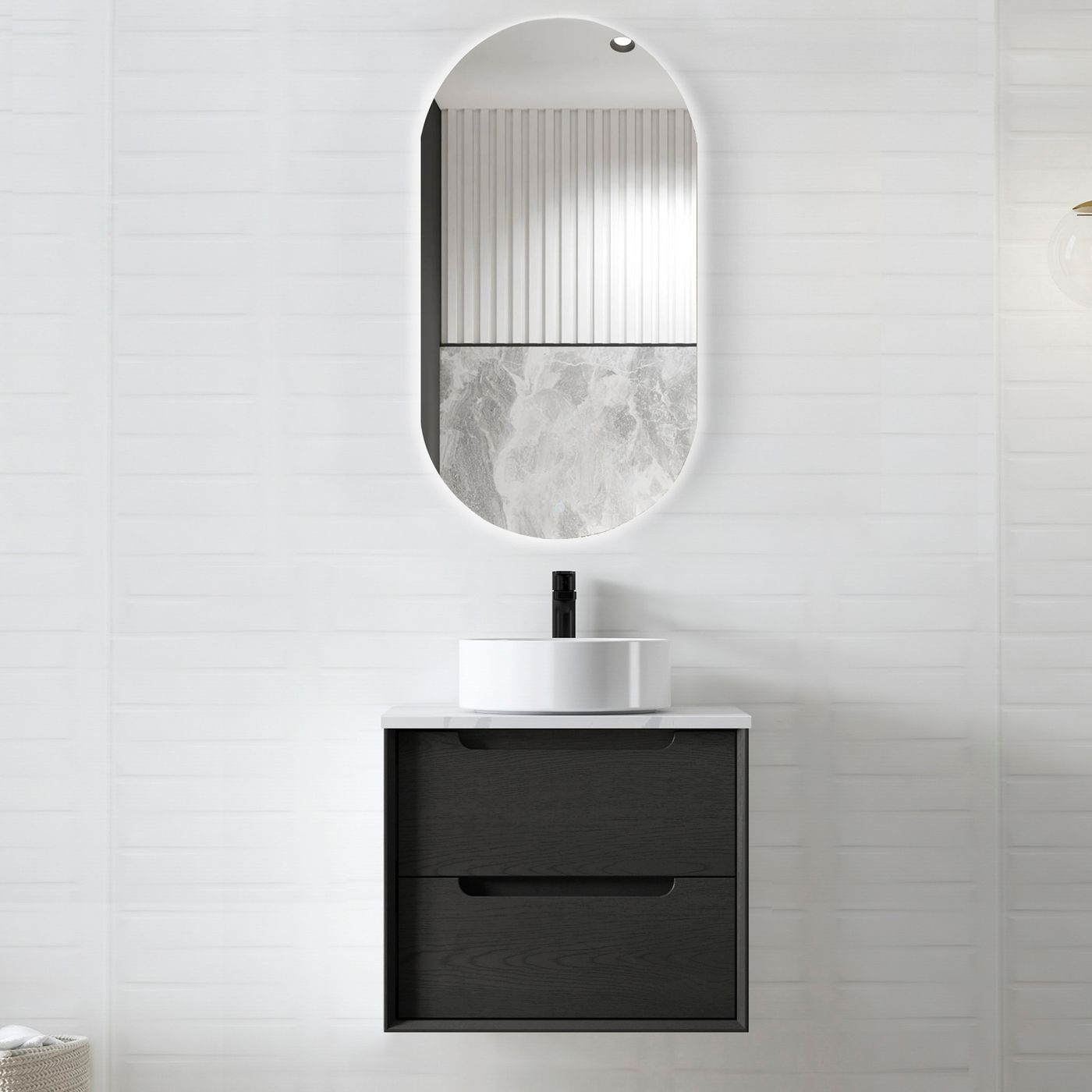 Otti Byron Wall Hung Vanity | Black Oak