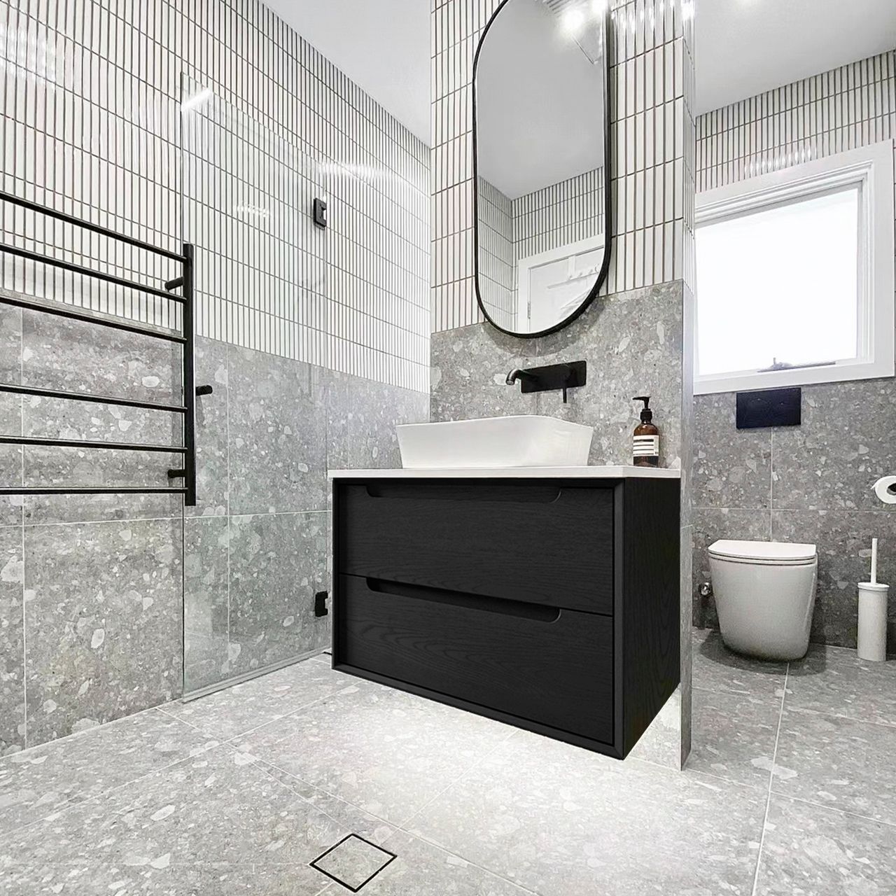 Otti Byron Wall Hung Vanity | Black Oak