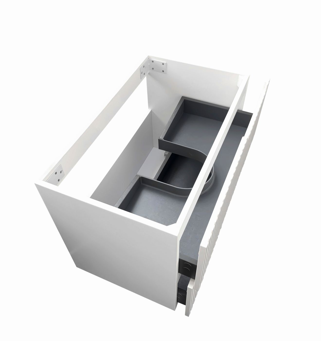 Otti Noosa Fluted Satin White Wall Hung Vanity