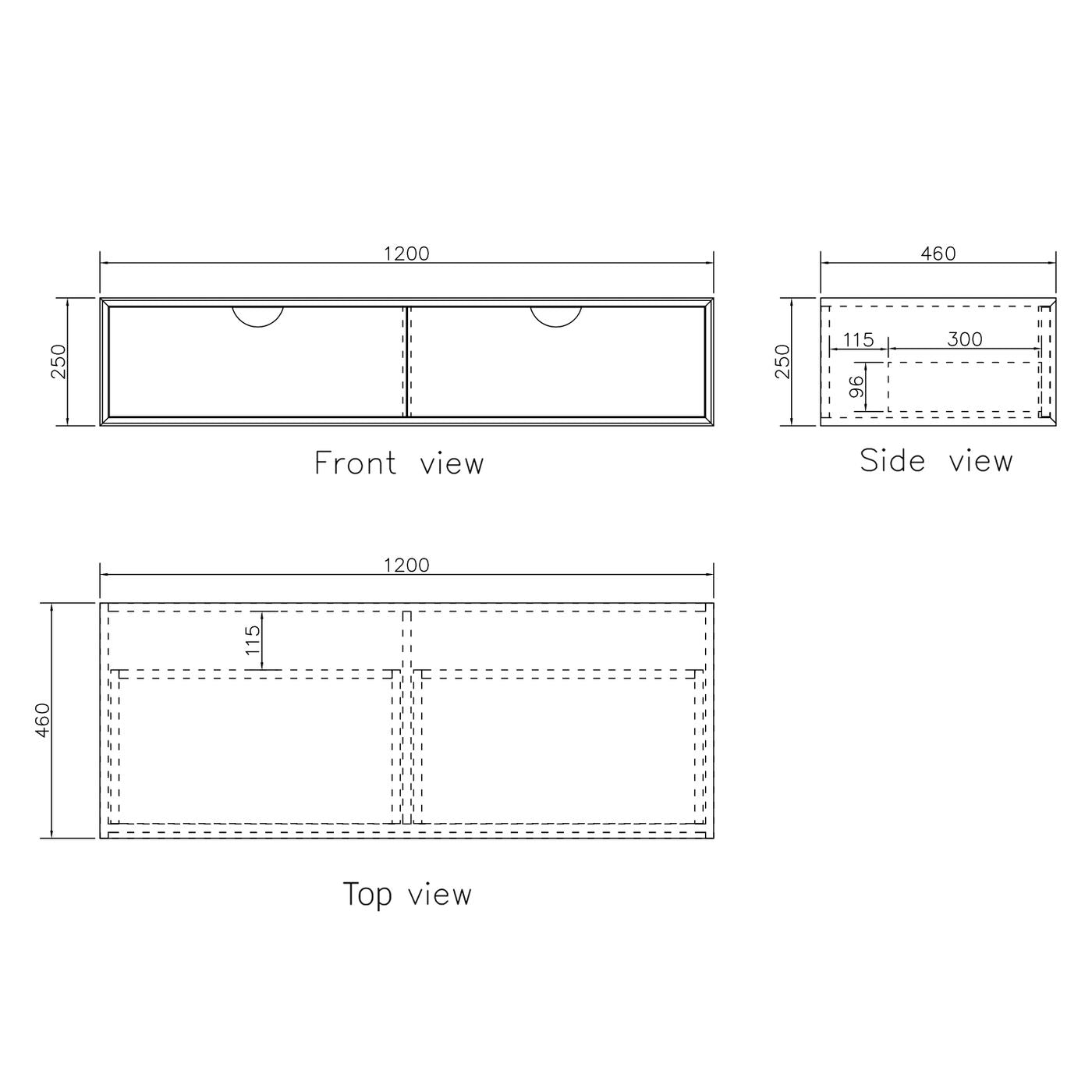 Otti Moonlight Wall Hung Vanity Cabinet | Matte White