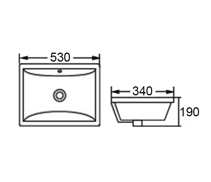 Otti Undermount Square Basin | 530x340mm