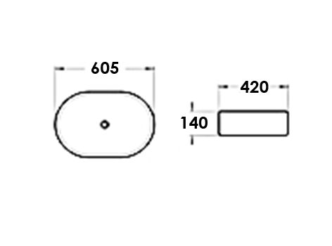 Otti Vetto Oval Basin | 605mm