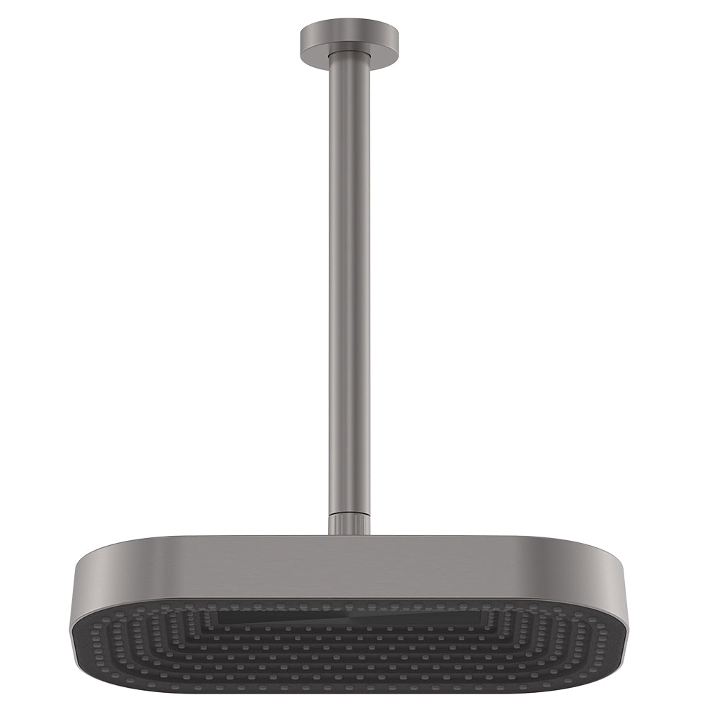Fienza Kuro Shower Dropper Set, Soft Square Head, Gun Metal