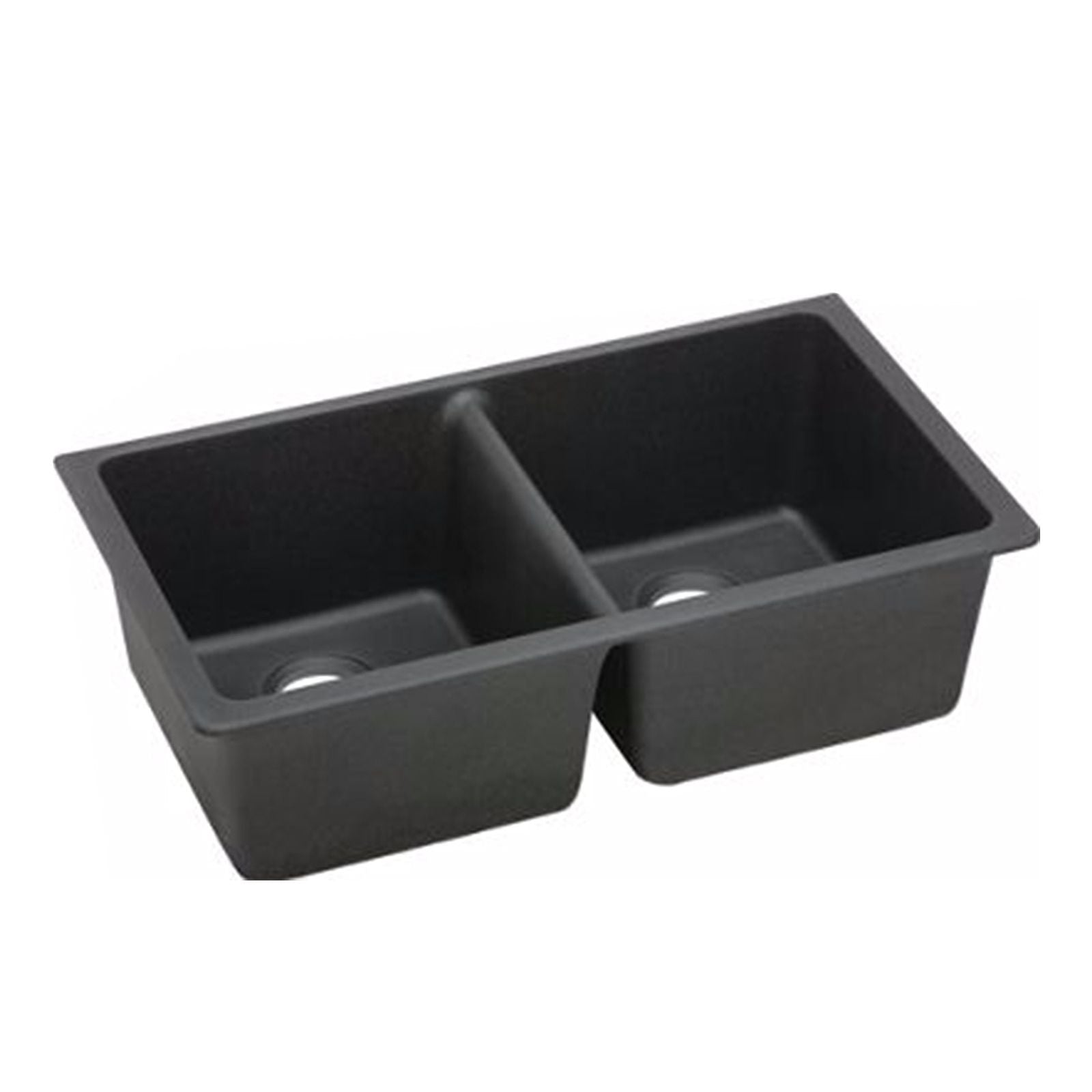 Black Kitchen Sink Granite Stone Under Mount Double Bowls | 838 x 476 x 241 mm
