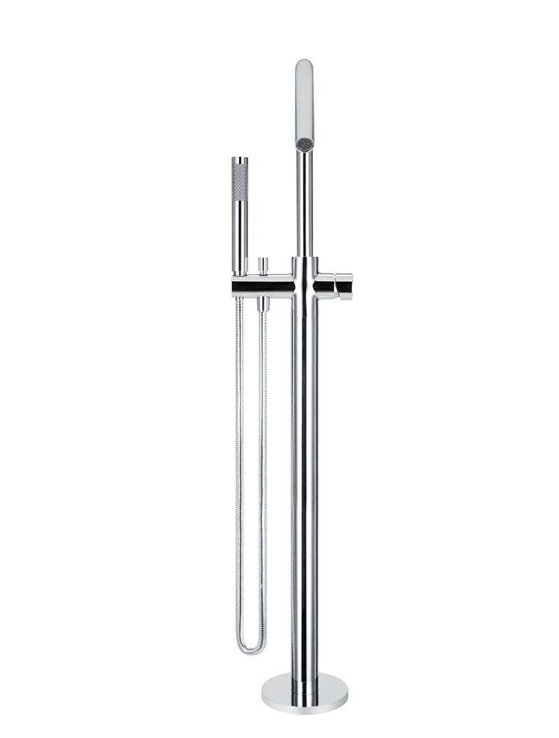 Meir Round Pinless Freestanding Bath Spout and Hand Shower