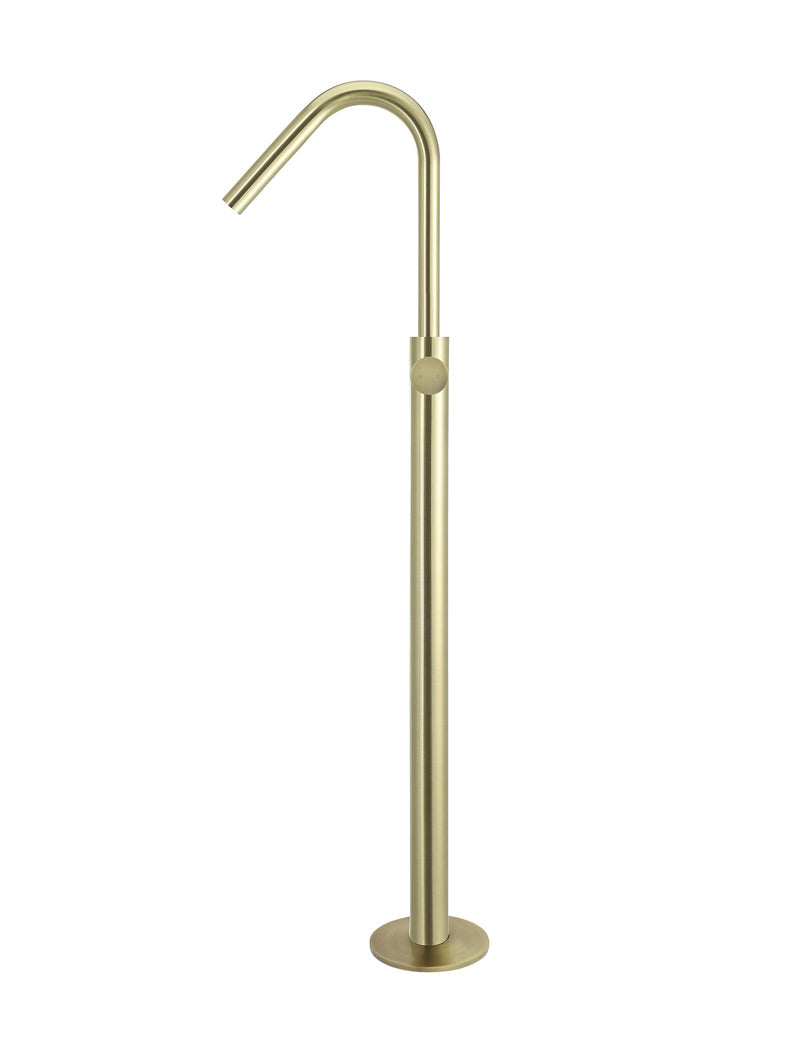 Meir Round Pinless Freestanding Bath Spout and Hand Shower