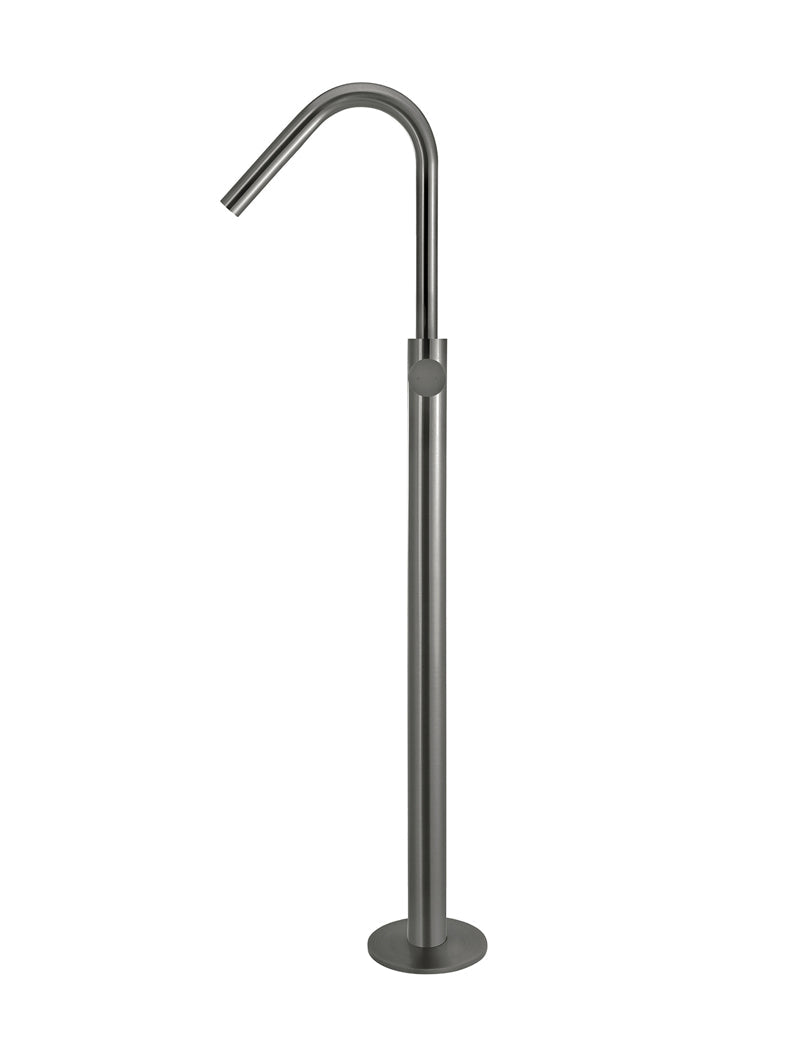 Meir Round Pinless Freestanding Bath Spout and Hand Shower