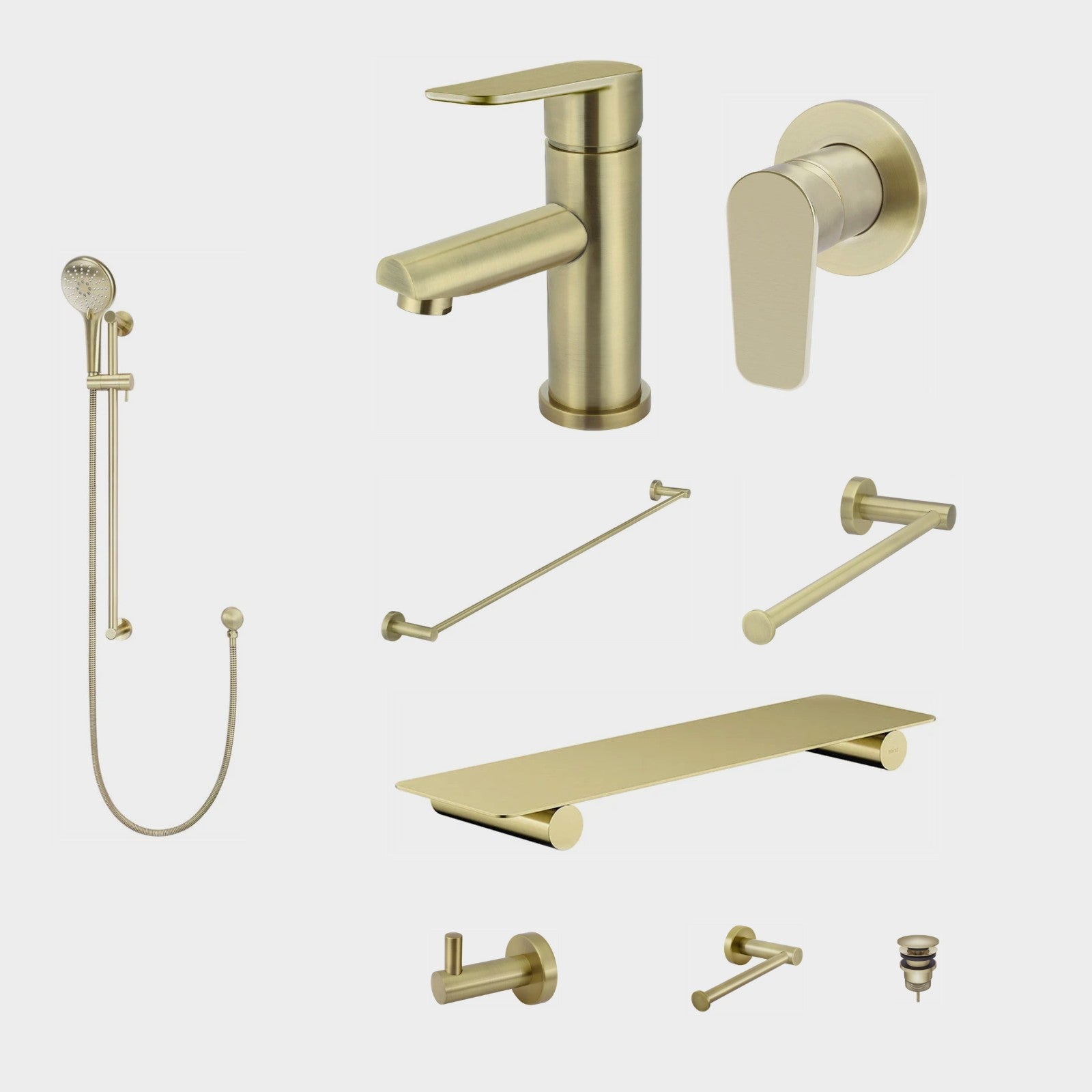Meir Round Paddle 10-Piece Bathroom Package - Tiger Bronze: every piece in the package