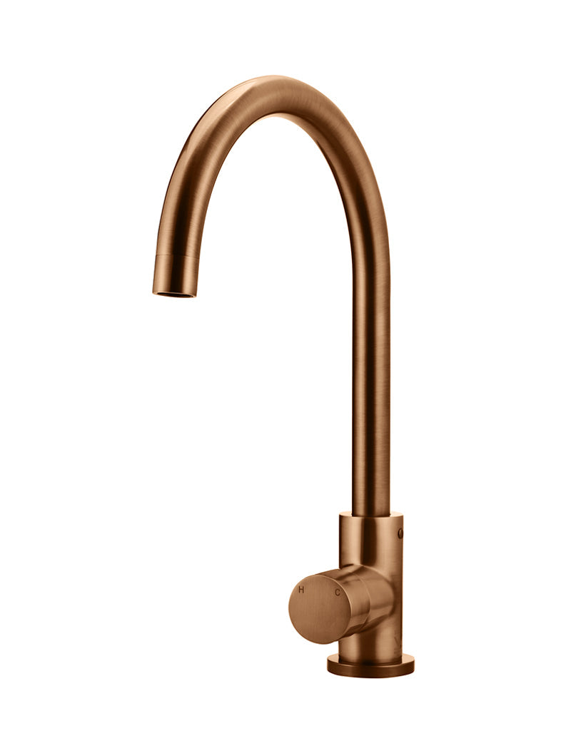 Meir Round Pinless Gooseneck Kitchen Mixer Tap