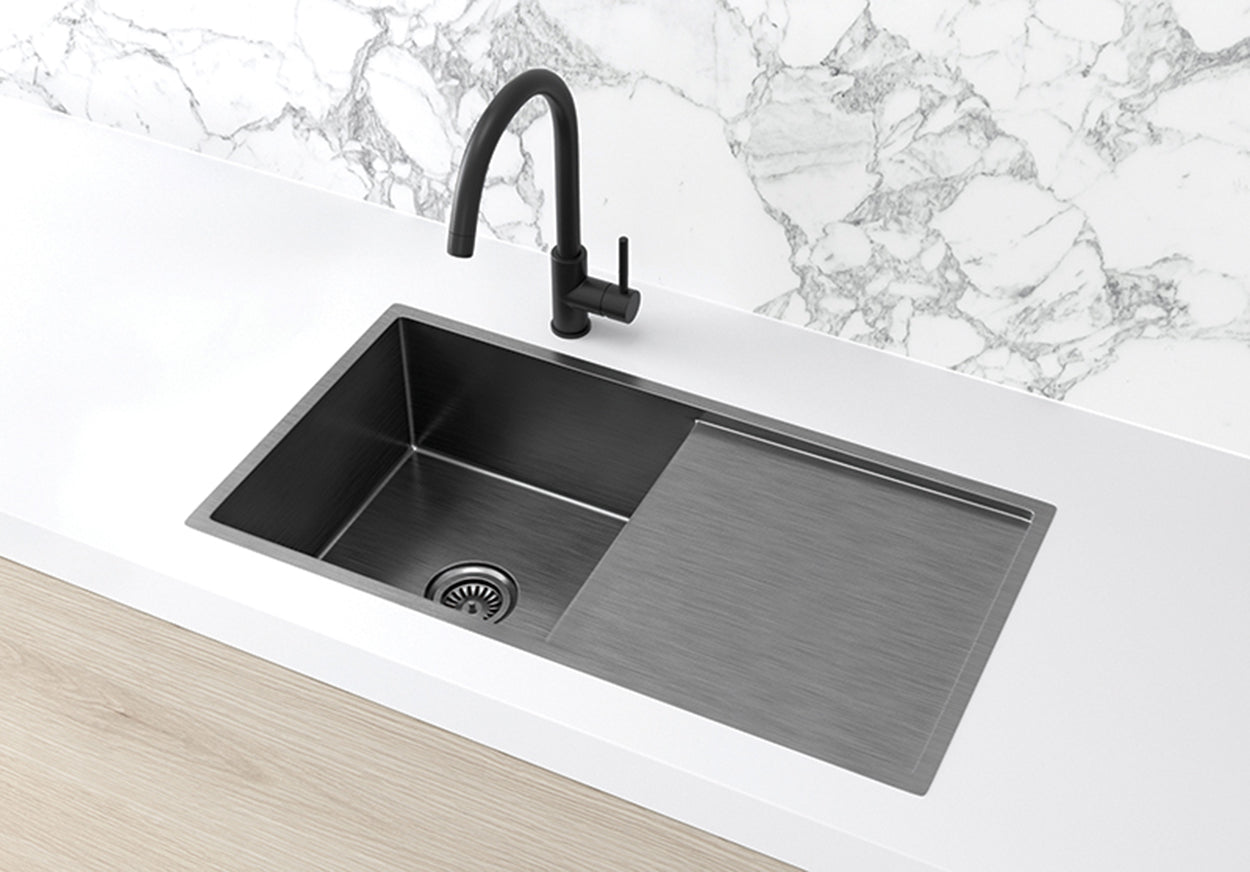 Meir Kitchen Sink Single Bowl & Drainboard 840 x 440