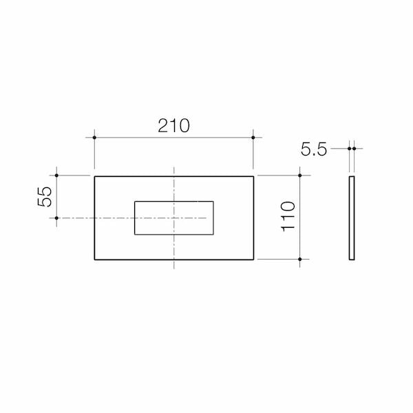 Caroma Invisi Series II® Rectangle Metal Single Flush Plate and Buttons