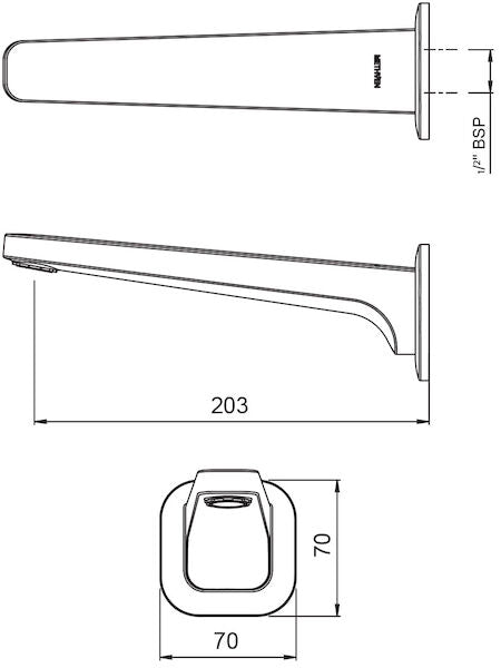 Methven Waipori Wall Mounted Bath Spout (Chrome)