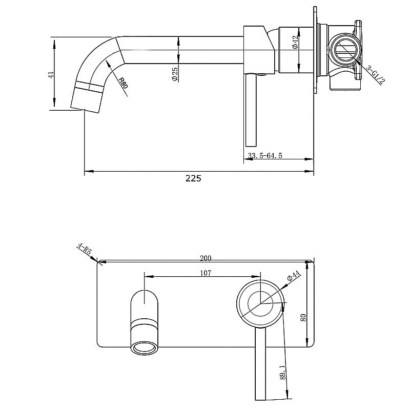 LUCID PIN - Chrome Spout Mixer