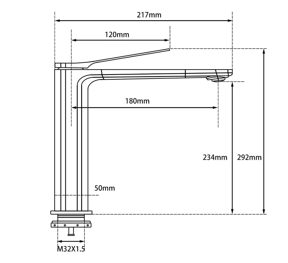 RUSHY Brushed Gun Metal Tall Basin Mixer