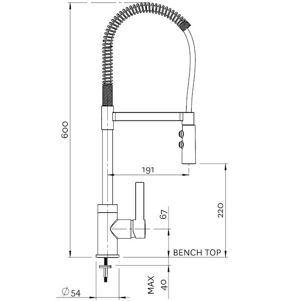 Methven Culinary Gaston Sink Mixer Pull Down