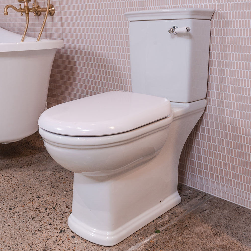 Fienza RAK Washington Front Lever Close-Coupled Toilet Suite, Alpine White with S-Trap