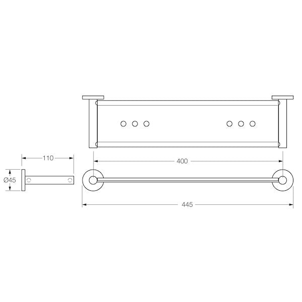 Caroma Virtu Circit Metal Shower Shelf