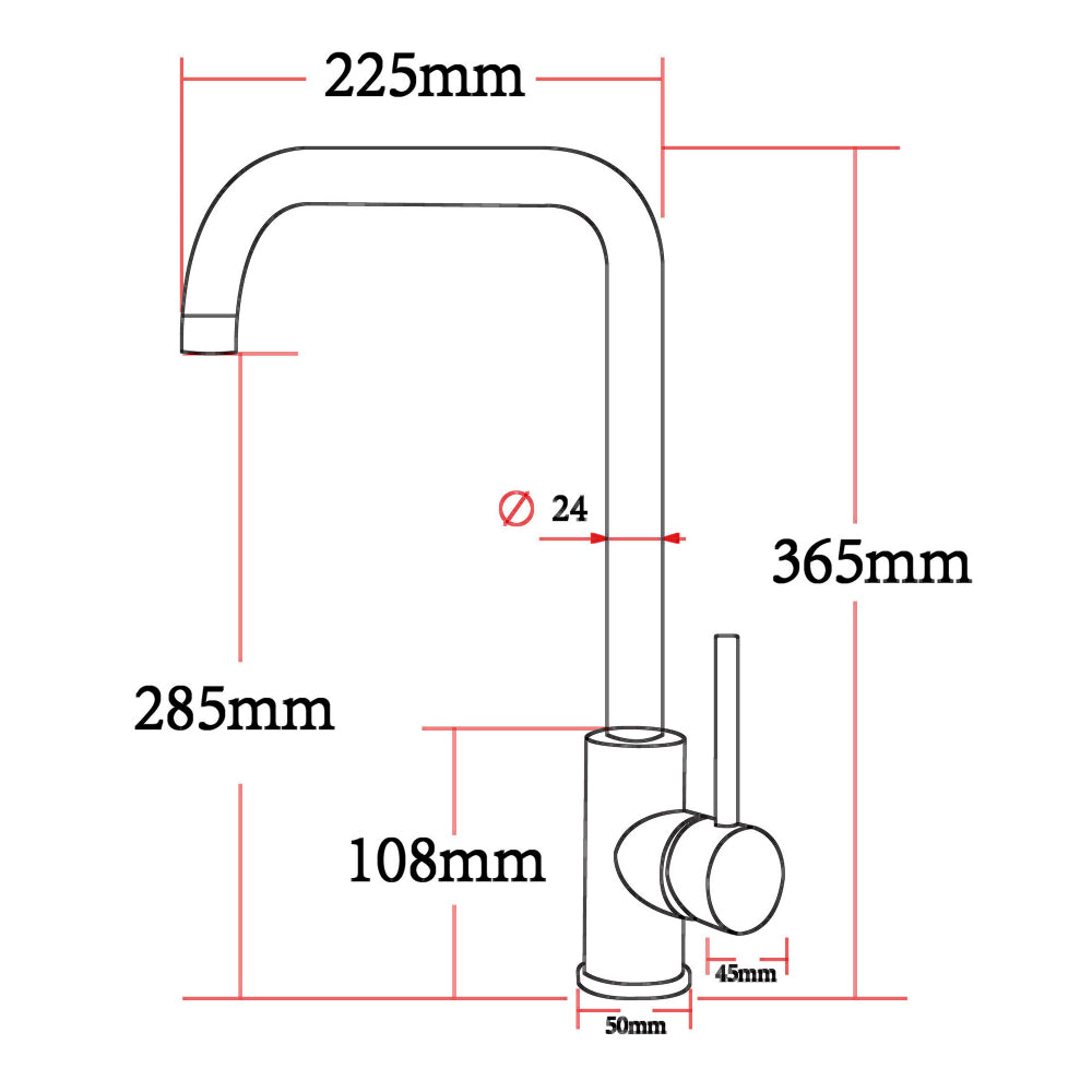 Electroplated Brass Swivel Spout Kitchen Mixer Tap