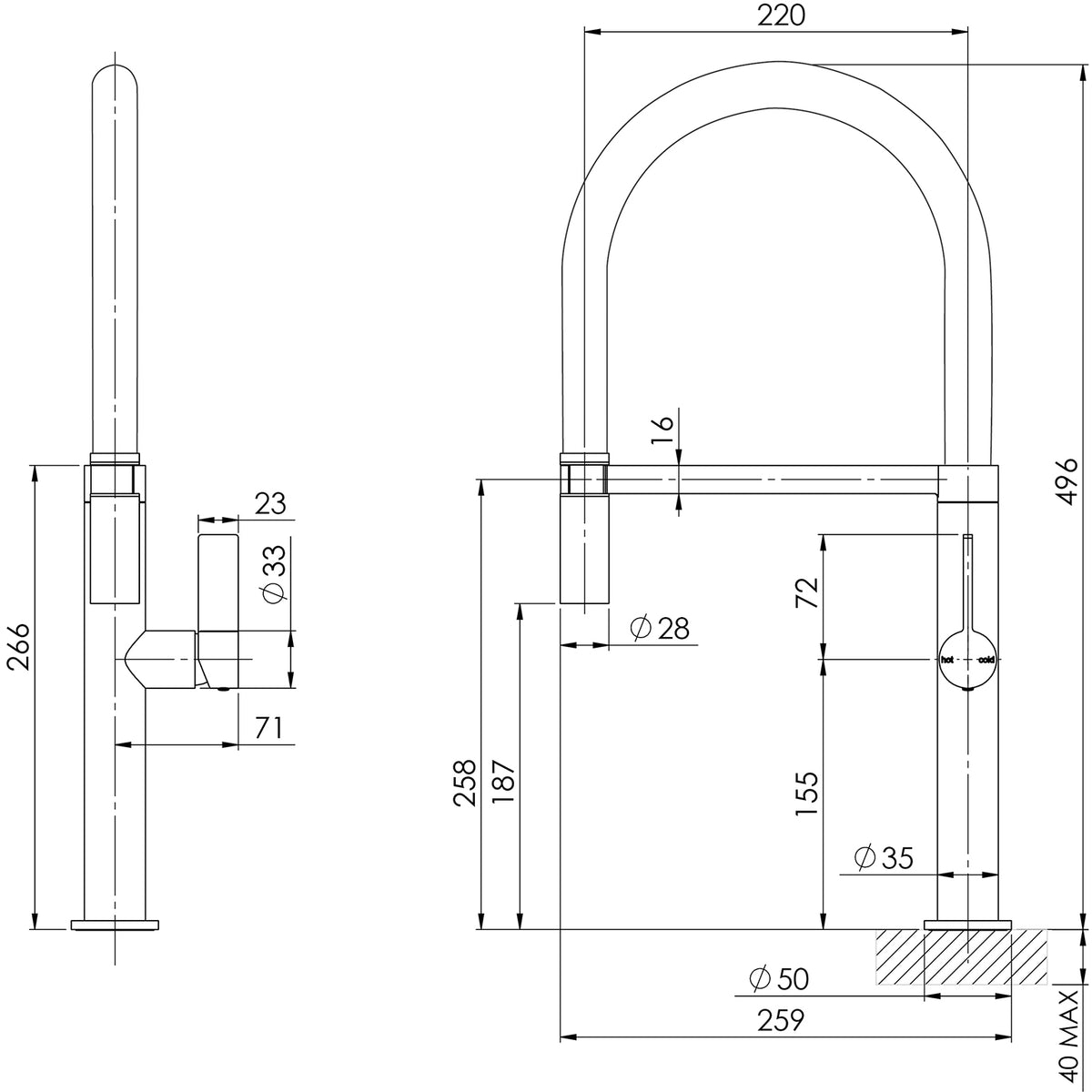 Phoenix Prize Flexible Coil Sink Mixer 220mm – Lead Free