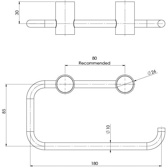 Phoenix Vivid Slimline Toilet Roll Holder dimensions