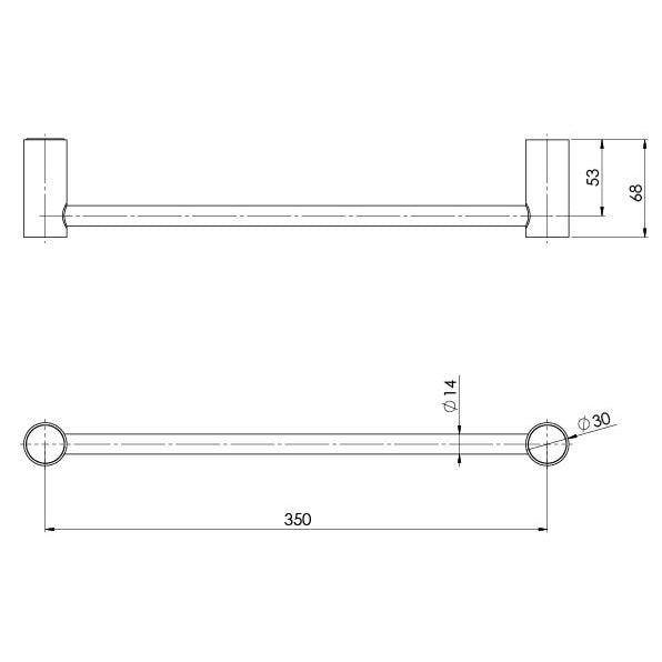 Phoenix Vivid Slimline Hand Towel Rail 350mm