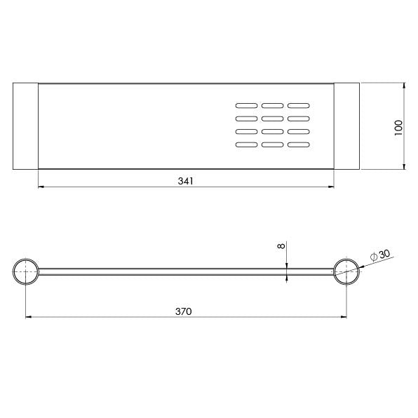 Phoenix Vivid Slimline Metal Shelf dimensions