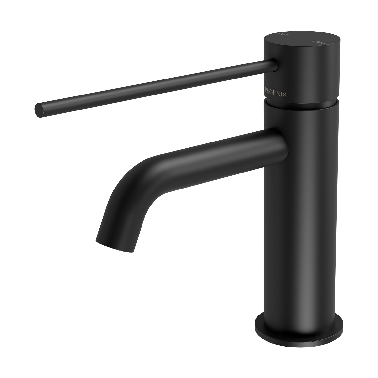 Phoenix Vivid Slimline Basin Mixer Curved Outlet with Extended Lever