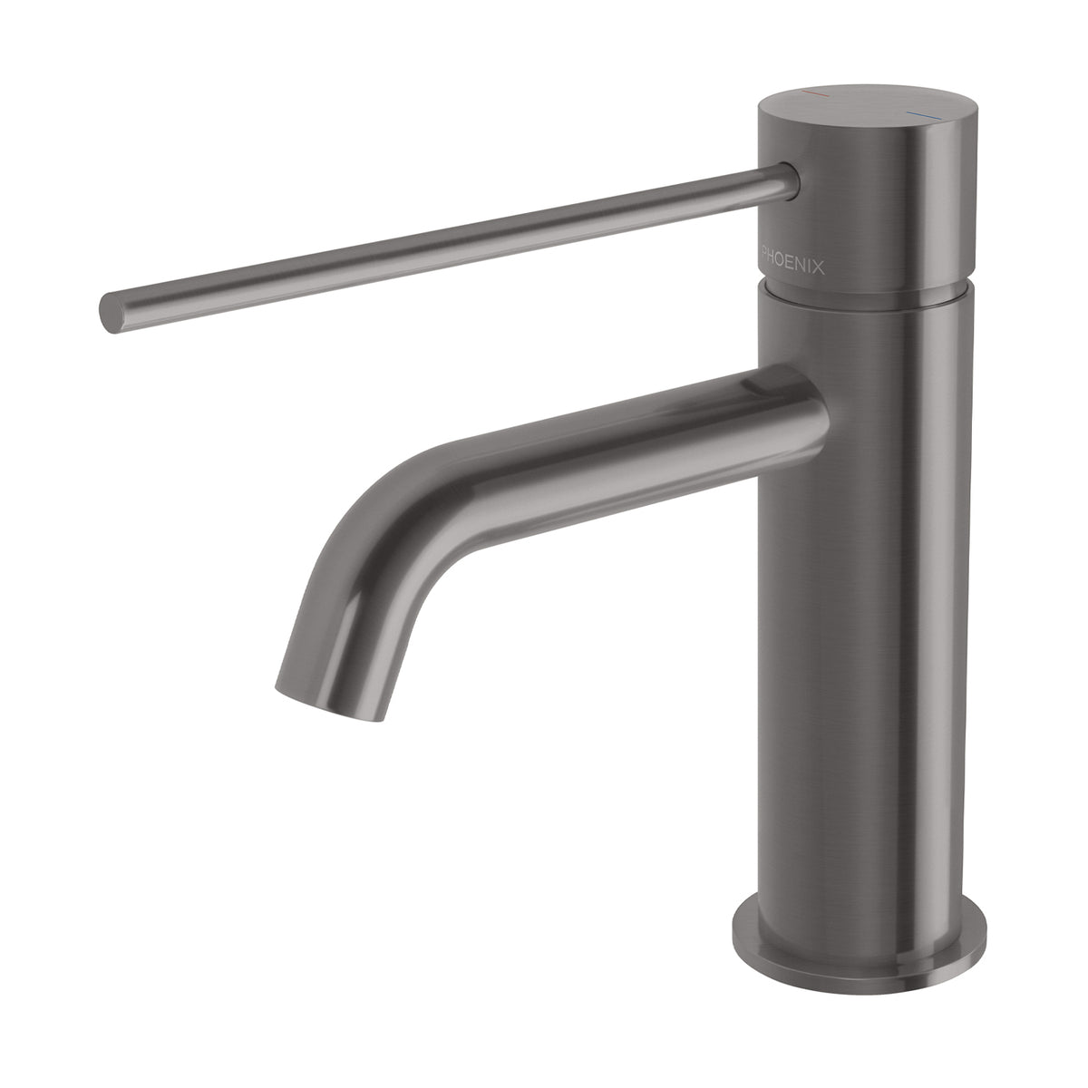 Phoenix Vivid Slimline Basin Mixer Curved Outlet with Extended Lever – Lead Free