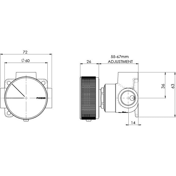 Phoenix Axia Shower / Wall Mixer – Lead Free