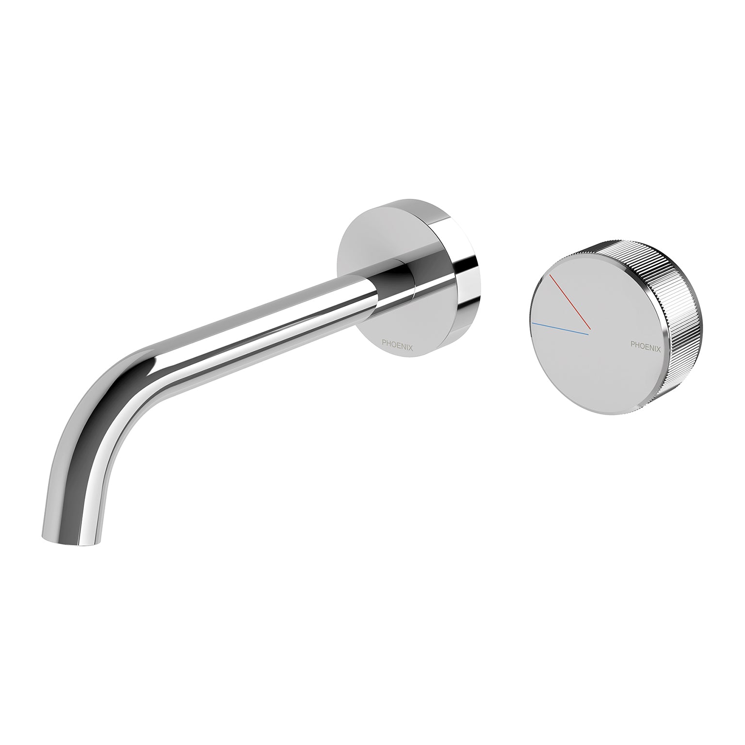 Phoenix Axia Wall Basin / Bath Curved Outlet Mixer Set 180mm