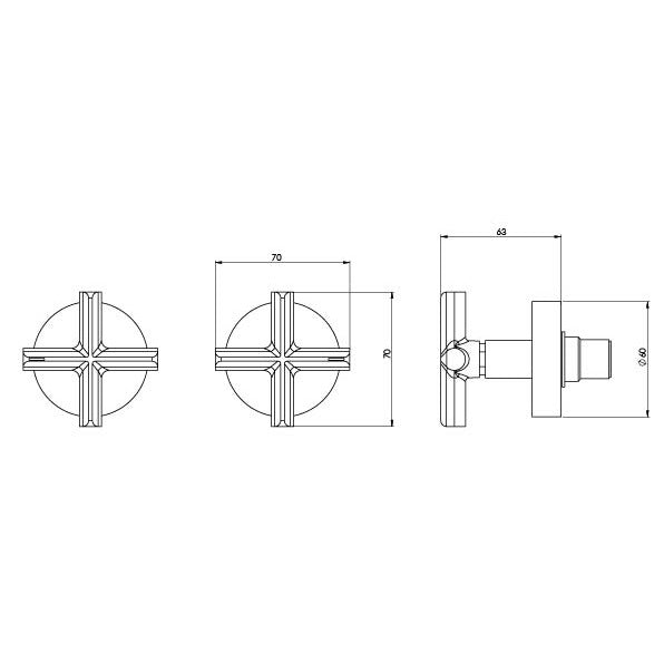 Phoenix Vivid Slimline Plus Wall Top Assemblies 15mm Extended Spindles