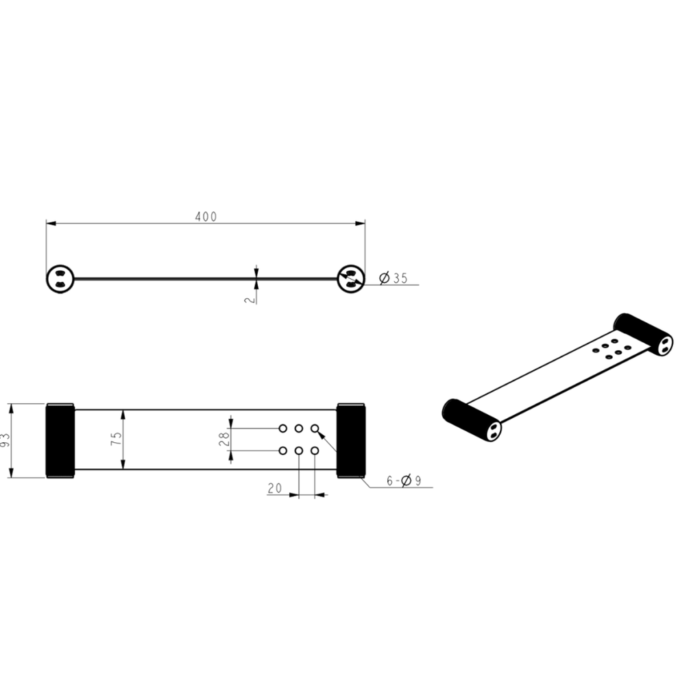 Bella Vista Mica Fluted Stainless Shelf - 400mm