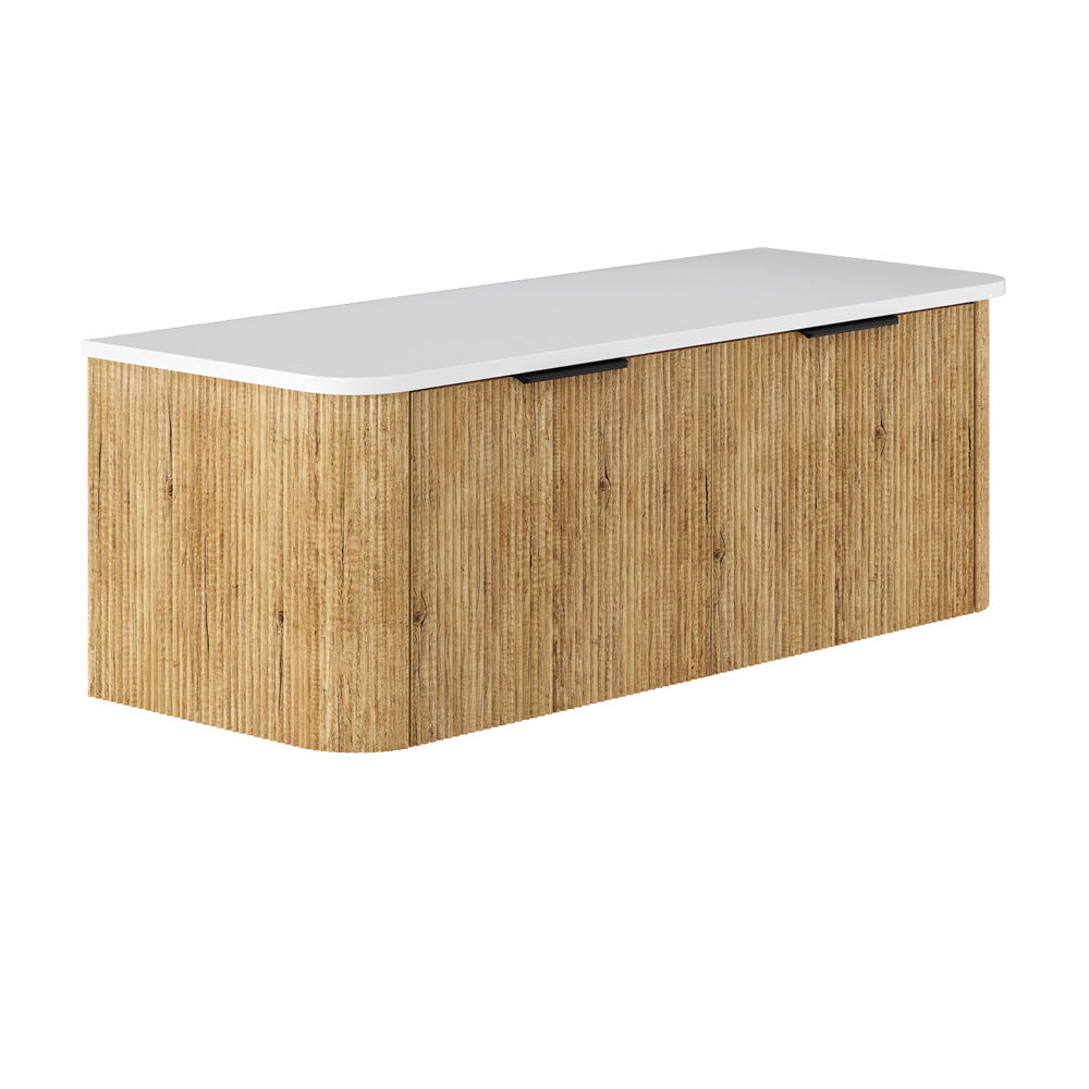 Minka Curved Scandi Oak 1200 Wall Hung Cabinet