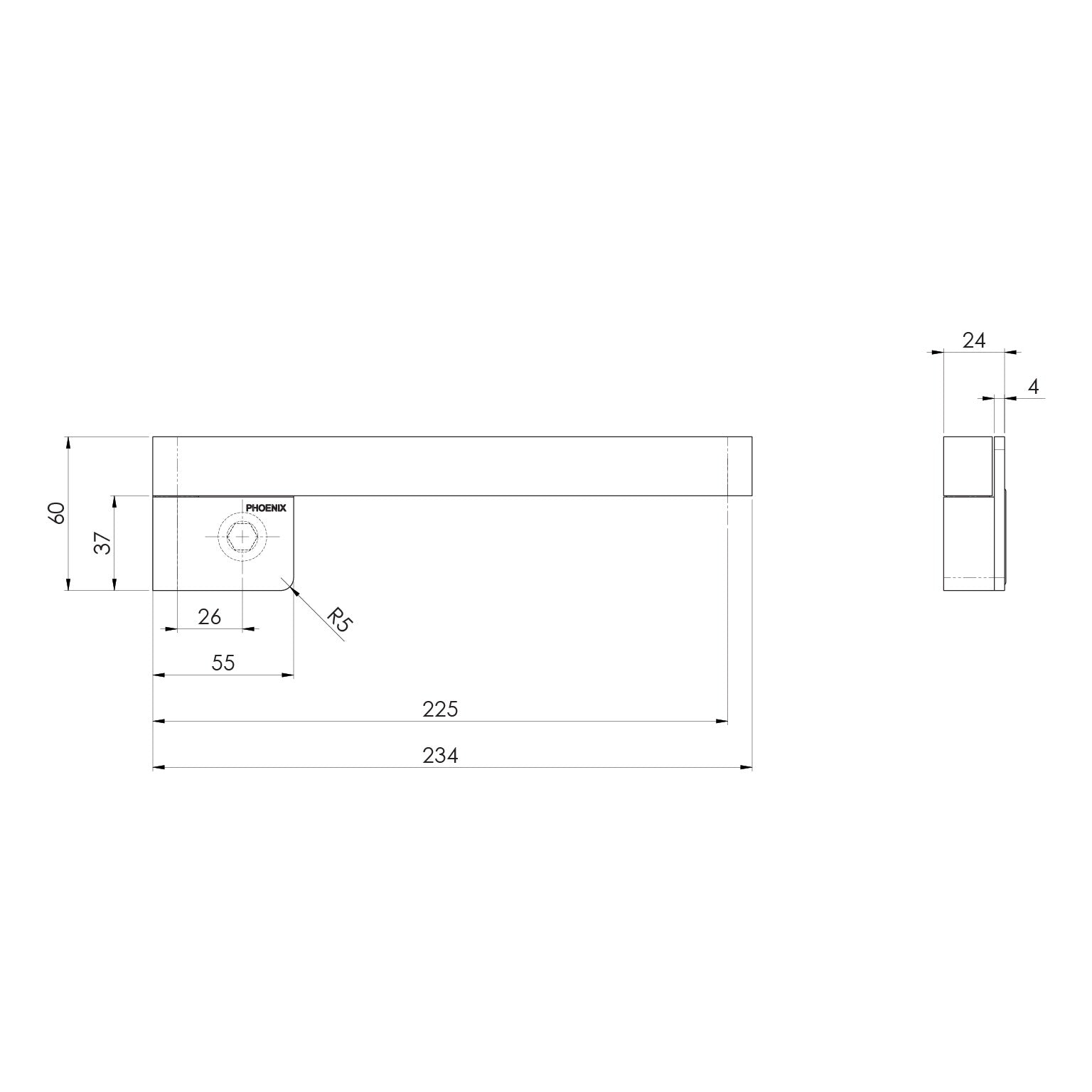 Phoenix Designer Swivel Bath Outlet 230mm Square