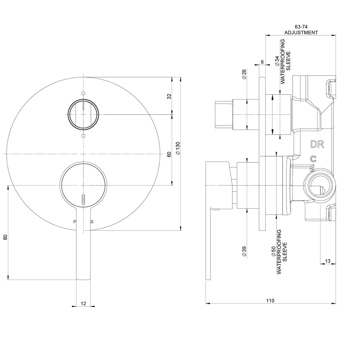 Phoenix Lexi MKII SwitchMix Shower / Bath Diverter Mixer (Complete Kit)